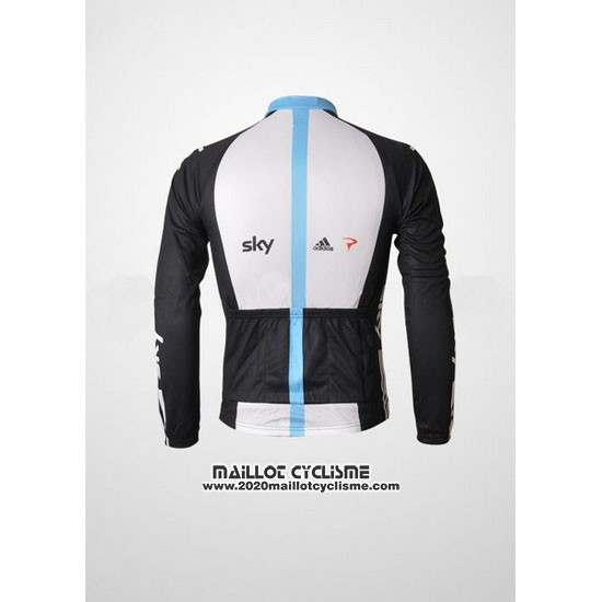 2011 Maillot Ciclismo Sky Noir et Azur Manches Longues et Cuissard